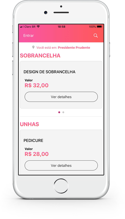 Imagem da tela de Serviços do aplicativo Maju app